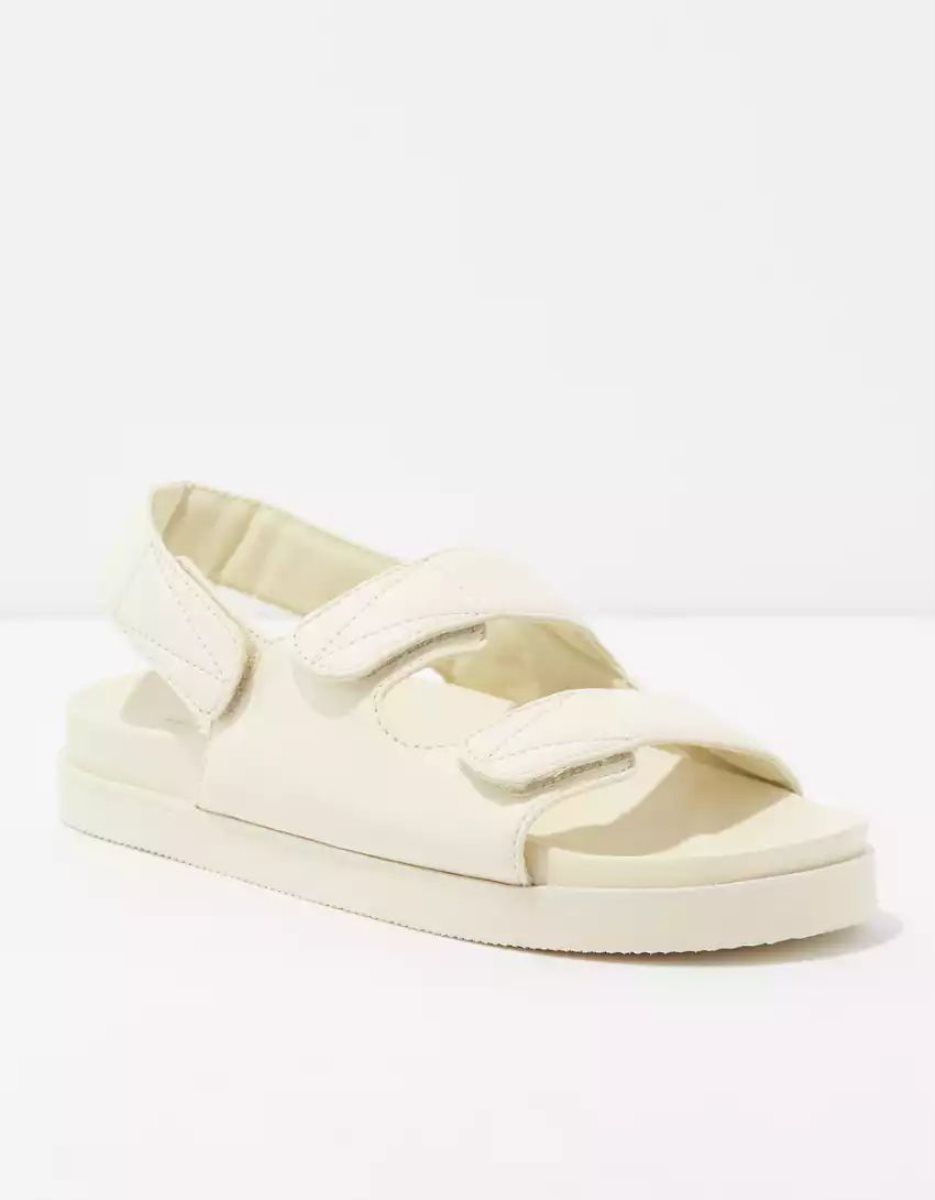 Sandales American Eagle AE Velcro Slingback Cushy Beige Kaki Femme | PBM-87798003